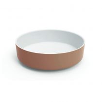Meuble Jouvence 141 cm 2 tiroirs - Vasque Solidsurface / Plan coquilles Saint Jacques + façade Linoil ou Laqué - DECOTEC