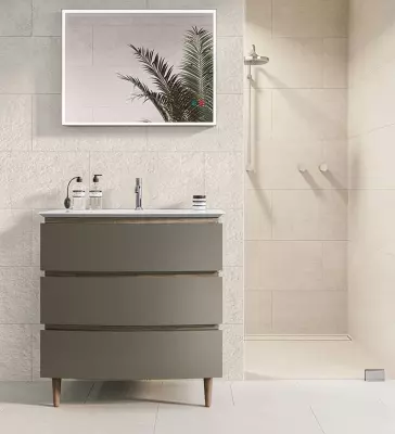 Meuble laqu� BEL-AMI 85 cm 3 tiroirs avec vasque C�ramyl - DECOTEC R�f. 1820311