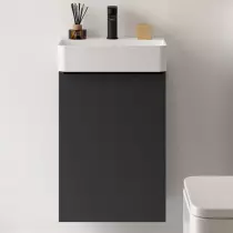 Meuble lave-mains AIDA 44cm 1 porte Anthracite - SALGAR Réf. 114651