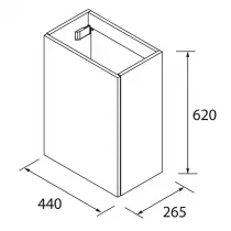 Meuble lave-mains AIDA 44cm 1 porte Blanc brillant - SALGAR Réf. 114650