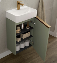 Meuble lave-mains AIDA 44cm 1 porte Green forest - SALGAR Réf. 114652