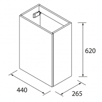 Meuble lave-mains AIDA 44cm 1 porte Macchiato - SALGAR Réf. 114654