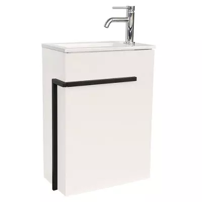 Meuble lave-mains Cimon 40cm Blanc ouverture � droite - O\'DESIGN R�f. CAISCIM400DB