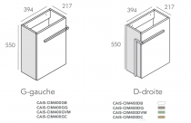 Meuble lave-mains Cimon 40cm Blanc ouverture à gauche - O\'DESIGN Réf. CAISCIM400GB