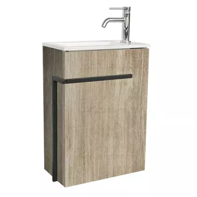 Meuble lave-mains Cimon 40cm Ch�ne ouverture � droite - O\'DESIGN R�f. CAISCIM400DC