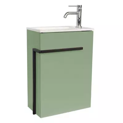 Meuble lave-mains Cimon 40cm Vert Musgo ouverture � droite - O\'DESIGN R�f. CAISCIM400DVM