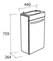 Meuble lave-mains COMBO 44cm 1 porte laqué avec distributeur de savon - DECOTEC 1555161 