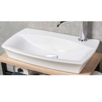 Meuble lave-mains Esquisse Atelier 80cm Finition Chêne brut naturel / blanc mat - DECOTEC