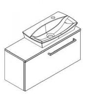 Meuble lave-mains Esquisse Cabine 70cm 1 porte laquée avec dérouleur de papier - DECOTEC