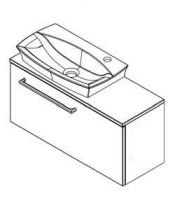 Meuble lave-mains Esquisse Cabine 70cm 1 porte mélaminé bois avec dérouleur de papier - DECOTEC