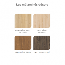 Meuble lave-mains Lulu 40cm céramique blanche / décor bois - DECOTEC Réf. 1147221
