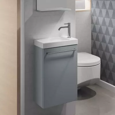 Meuble lave-mains Lulu 40cm c�ramique blanche / Laque - DECOTEC R�f. 1147201