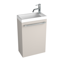Meuble lave-mains SUCRE 40cm 1 porte laqué avec vasque Ceramyl ou Solid surface - DECOTEC