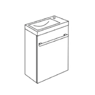 Meuble lave-mains SUCRE 40cm 1 porte laqu� avec vasque C�ramyl� sans porte-savon - DECOTEC R�f. 1145271