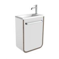 Meuble lave-mains Ulysse 44cm 1 porte stratifié avec vasque Céramyl - DECOTEC