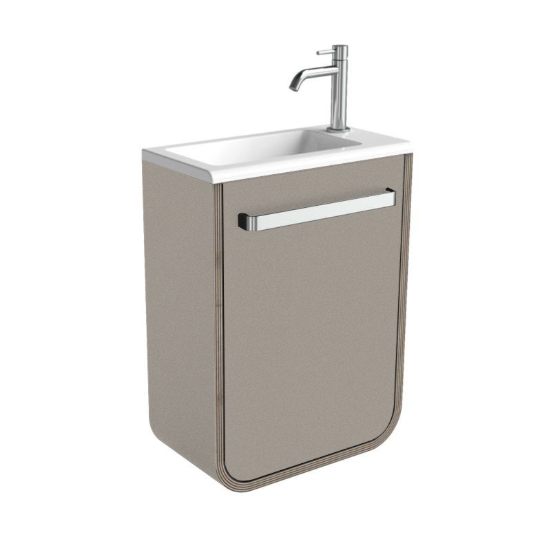 Meuble lave-mains d'angle JAZZ 30,5cm 1 porte laqué avec vasque Ceramyl -  DECOTEC