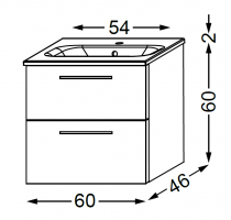 Meuble Lomi 2 tiroirs 100 cm avec vasque céramique - SANIJURA Réf. 377094