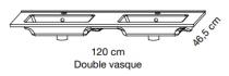 Meuble Lomi 2 tiroirs 120 cm avec double vasque céramique - SANIJURA Réf. 377095