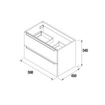 Meuble MONTERREY 600 2 tiroirs métallique MACCHIATTO 598 x 540 x 450 mm - SALGAR Réf. 81717