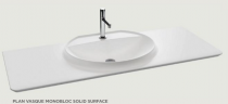Meuble Résonance 104cm 2 tiroirs Laque au choix + plan vasque Solid Surface - DECOTEC Réf. 1820901