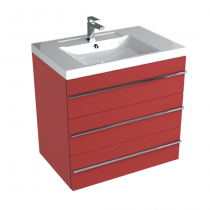 Meuble RIVOLI 75cm 3 tiroirs / Plan vasque Céramyl® / Laque & poignées au choix - DECOTEC