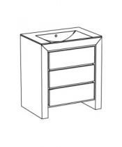 MEUBLE SIMPLE VASQUE L 80 CM - DECOTEC Réf. 1254811