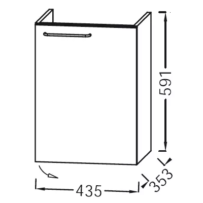 Meuble sous lave mains Od�on Rive Gauche 44cm 1 porte droite M�lamin� - Jacob Delafon R�f. EB2580D-Rx-MM