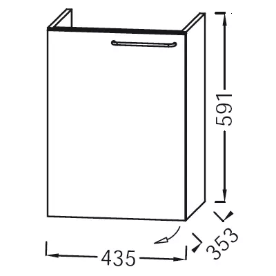 Meuble sous lave mains Od�on Rive Gauche 44cm 1 porte gauche Laque - Jacob Delafon R�f. EB2580G-Rx-TL