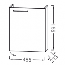 Meuble sous lave-mains Odéon Rive Gauche 49cm 1 porte charn. droite Laque - Jacob Delafon Réf. EB2581D-Rx-TL