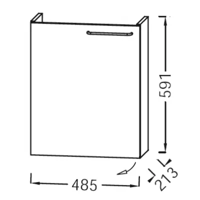 Meuble sous lave-mains Od�on Rive Gauche 49cm 1 porte charn. gauche M�lamin� - Jacob Delafon R�f. EB2581G-Rx-MM
