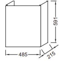 Meuble sous lave-mains OdéonUp L48,5 Mélaminé - Jacob Delafon Réf. EB863-MM