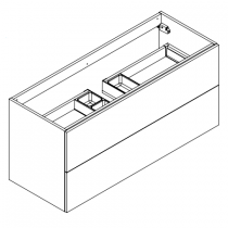 Meuble sous-plan ARCHITECT 120cm 2 tiroirs push pull (simple vasque) Chêne Arlington - AQUARINE Réf. 244213