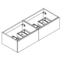 Meuble sous-plan ARCHITECT 120cm 2 tiroirs push-pull Chêne Arlington - AQUARINE Réf. 244173