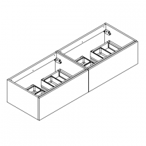 Meuble sous-plan ARCHITECT 140cm 2 tiroirs Vert Lichen Mat / poignées au choix - AQUARINE Réf. 243722