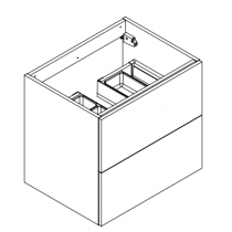 Meuble sous-plan ARCHITECT 60cm 2 tiroirs push-pull Chêne Arlington - AQUARINE Réf. 244199