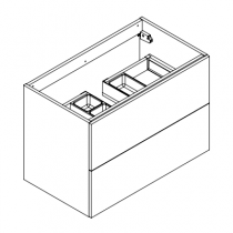 Meuble sous-plan ARCHITECT 80cm 2 tiroirs push-pull Chêne Arlington - AQUARINE Réf. 244206