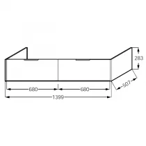 Meuble sous plan-vasque 140 cm 1 tiroir Laque - JACOB DELAFON R&eacute;f. EB2239-T-L