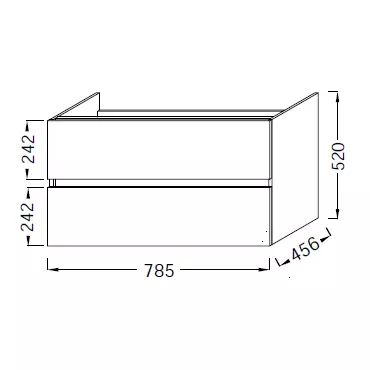 Meuble sous plan-vasque 80cm 2 tiroirs M�lamin� - JACOB DELAFON R�f. EB2352-XX