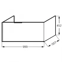 Meuble sous plan-vasque Bastille 100cm 1 tiroir + 1 tiroir int&eacute;rieur M&eacute;lamin&eacute; - JACOB DELAFON R&eacute;f. EB2257-T-M