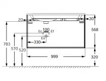 Meuble sous plan-vasque Bastille 100cm 2 tiroirs Laque - JACOB DELAFON R&eacute;f. EB2242-T-L