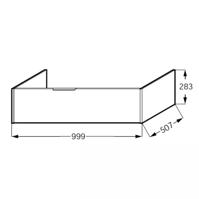 Meuble sous plan-vasque Bastille 120cm 1 tiroir Laque - JACOB DELAFON R�f. EB2237-T-L
