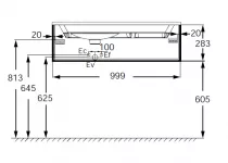 Meuble sous plan-vasque Bastille 120cm 1 tiroir M&eacute;lamin&eacute; - JACOB DELAFON R&eacute;f. EB2237-T-M