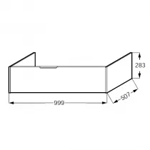 Meuble sous plan-vasque Bastille 120cm 1 tiroir M&eacute;lamin&eacute; - JACOB DELAFON R&eacute;f. EB2237-T-M