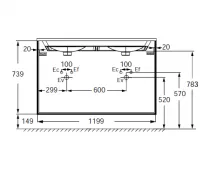 Meuble sous plan-vasque Bastille 120cm 3 tiroirs Laque - JACOB DELAFON R&eacute;f. EB2248-T-L