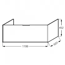 Meuble sous plan-vasque Bastille 140cm 1 tiroir + 1 tiroir int&eacute;rieur Laque  - JACOB DELAFON R&eacute;f. EB2258-T-L