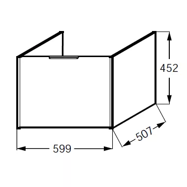Meuble sous plan-vasque Bastille 60cm 1 tiroir + 1 tiroir int�rieur M�lamin�  - JACOB DELAFON R�f. EB2255-T-M