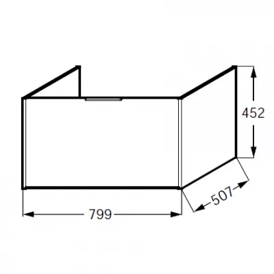 Meuble sous plan-vasque Bastille 80cm 1 tiroir + 1 tiroir int�rieur Laque  - JACOB DELAFON R�f. EB2256-T-L