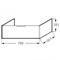 Meuble sous plan-vasque Bastille 80cm 1 tiroir Laque - JACOB DELAFON R&eacute;f. EB2236-T-L