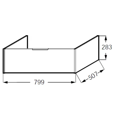 Meuble sous plan-vasque Bastille 80cm 1 tiroir M�lamin� - JACOB DELAFON R�f. EB2236-T-M