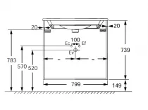 Meuble sous plan-vasque Bastille 80cm 3 tiroirs Laque  - JACOB DELAFON R&eacute;f. EB2246-T-L